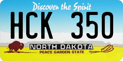 ND license plate HCK350