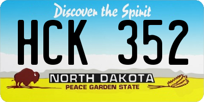 ND license plate HCK352