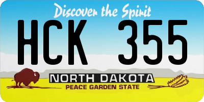 ND license plate HCK355