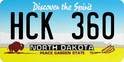ND license plate HCK360