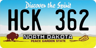 ND license plate HCK362
