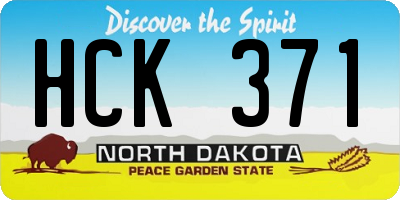 ND license plate HCK371