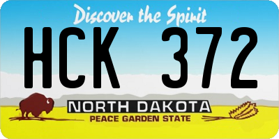 ND license plate HCK372