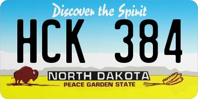 ND license plate HCK384