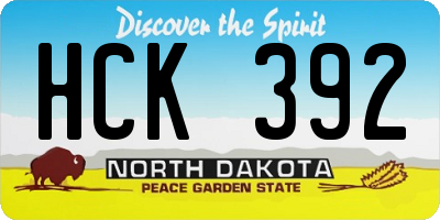 ND license plate HCK392