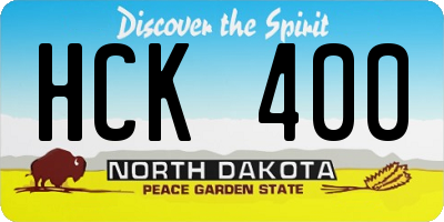 ND license plate HCK400