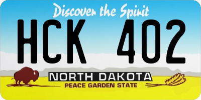 ND license plate HCK402