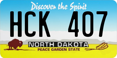 ND license plate HCK407