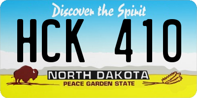 ND license plate HCK410