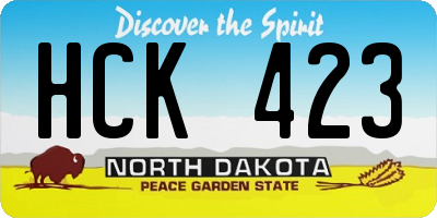 ND license plate HCK423