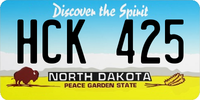 ND license plate HCK425