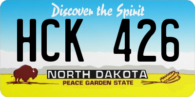 ND license plate HCK426