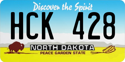 ND license plate HCK428