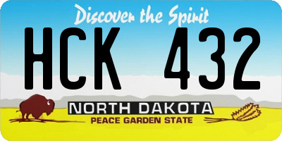 ND license plate HCK432