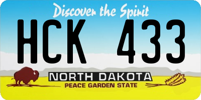 ND license plate HCK433