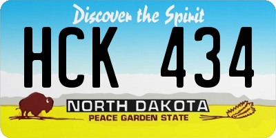 ND license plate HCK434