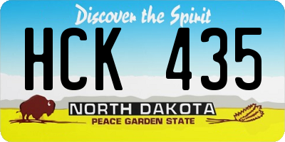 ND license plate HCK435