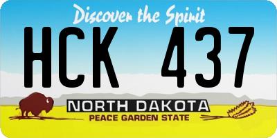 ND license plate HCK437