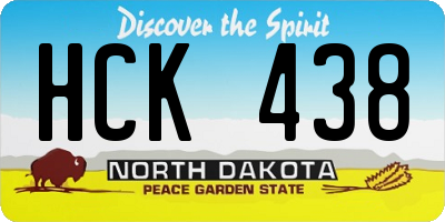 ND license plate HCK438