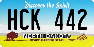 ND license plate HCK442