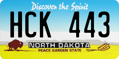 ND license plate HCK443