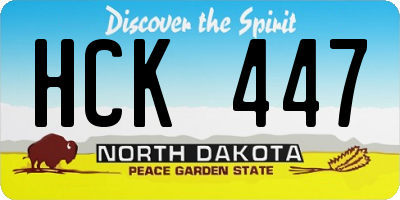 ND license plate HCK447