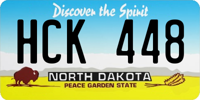 ND license plate HCK448