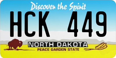 ND license plate HCK449