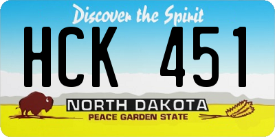 ND license plate HCK451