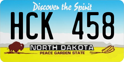 ND license plate HCK458