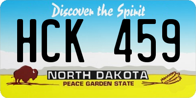 ND license plate HCK459