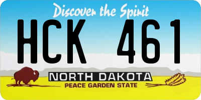 ND license plate HCK461