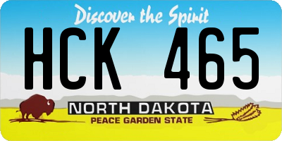 ND license plate HCK465