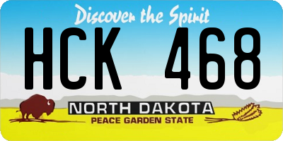 ND license plate HCK468