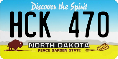 ND license plate HCK470