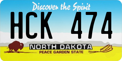 ND license plate HCK474