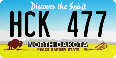 ND license plate HCK477