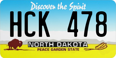 ND license plate HCK478