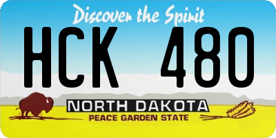 ND license plate HCK480