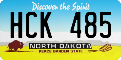 ND license plate HCK485