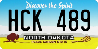 ND license plate HCK489