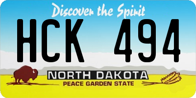 ND license plate HCK494