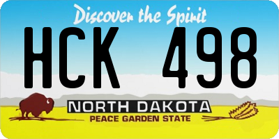 ND license plate HCK498