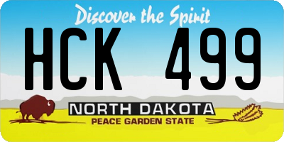 ND license plate HCK499