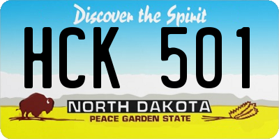 ND license plate HCK501