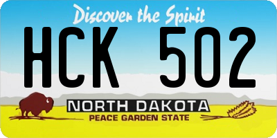 ND license plate HCK502