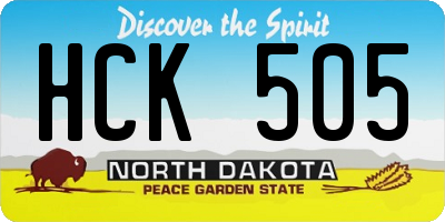 ND license plate HCK505