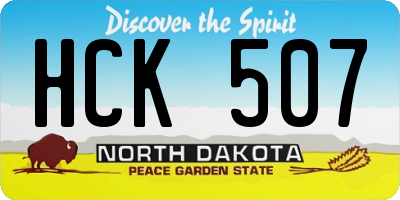 ND license plate HCK507