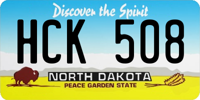 ND license plate HCK508