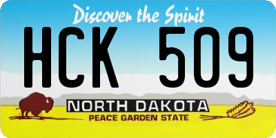 ND license plate HCK509